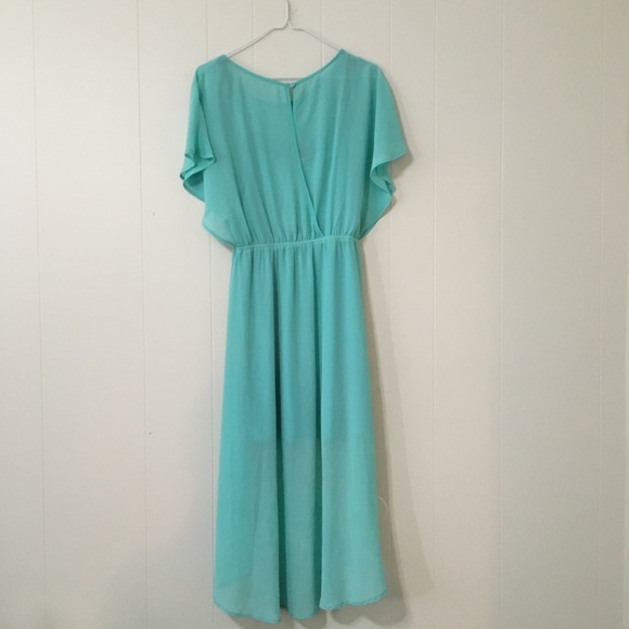 Aqua High-Low Dress - Picture 4 of 4